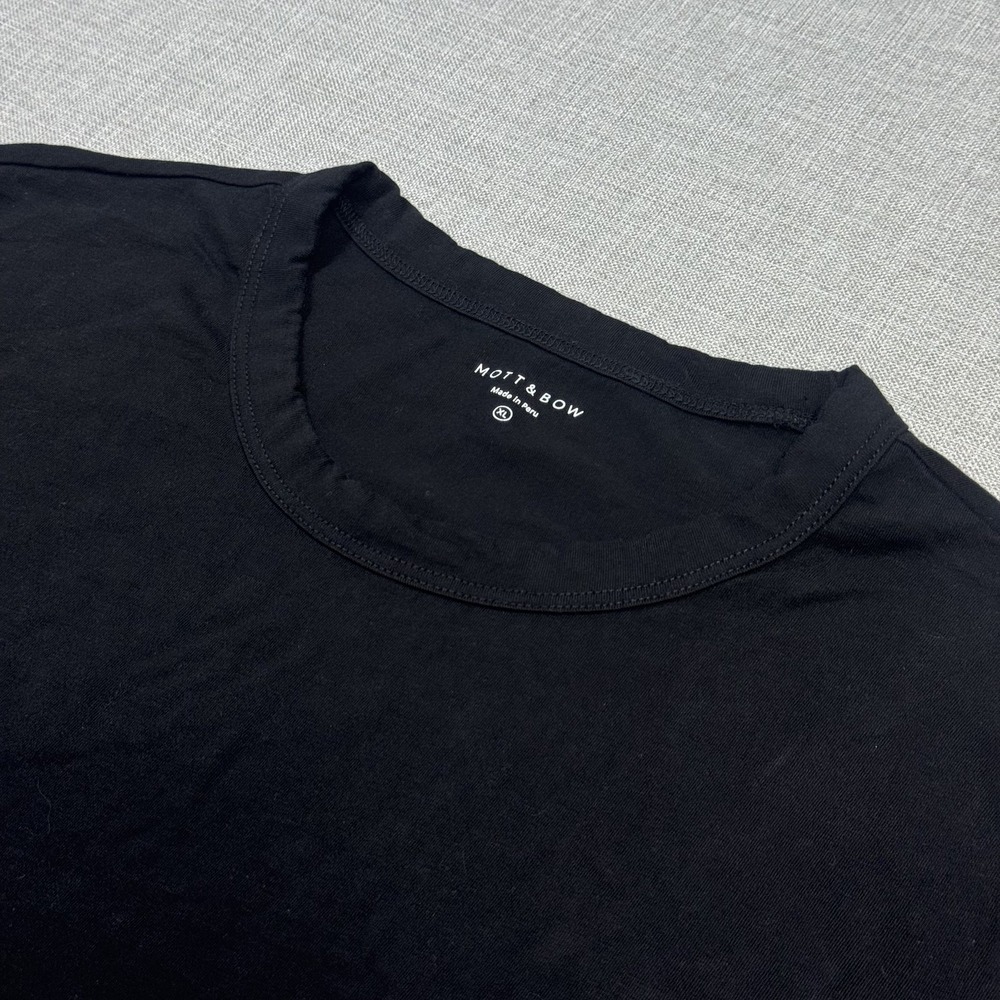 Mott & Bow Classic Crew Neck T-Shirt Mens XL Black Cotton Tagless Short Sleeve